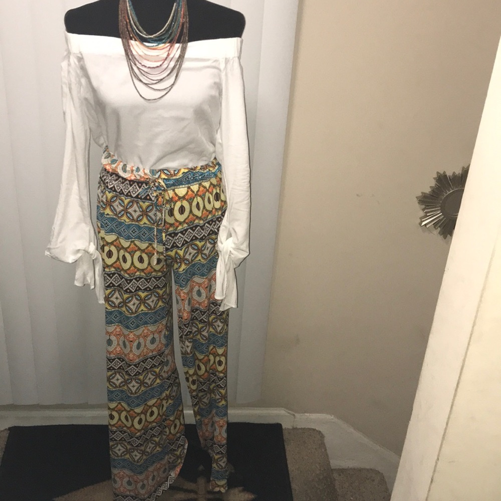 Mosaic print pants.